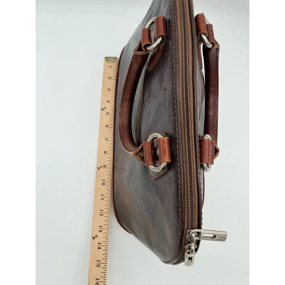 Vera Pelle Satchel Bag Womens Medium‎ Brown Leather Made In Italy Purse